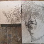Sans titre, encre, gravure sur fibrociment, 2017