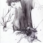 5. Illustration, 2015,  impression, encre, pastel et graphite sur papier, 8,5'' x 11'' Oeuvre originale disponible à la vente Reproductions numérotées disponibles