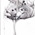 1. Illustration, 2015, impression, encre, pastel et graphite sur papier, 8,5'' x 11'' Collection privée Reproductions numérotées disponibles