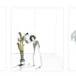 Message in the bottle ( triptyque), 2015, graphite, encre, aquarelle, 3x