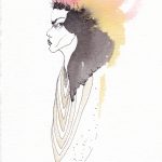 Sans titre, 2015, encre, gouache sur papier Arches 22,5 x 12,5 cm