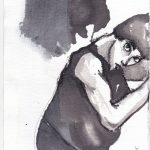 Sans titre (Corps étranger) 02, 2015, encre, fusain sur papier coton,
