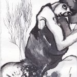 Sans titre (corps étranger), 2015, encre, fusain sur papier coton